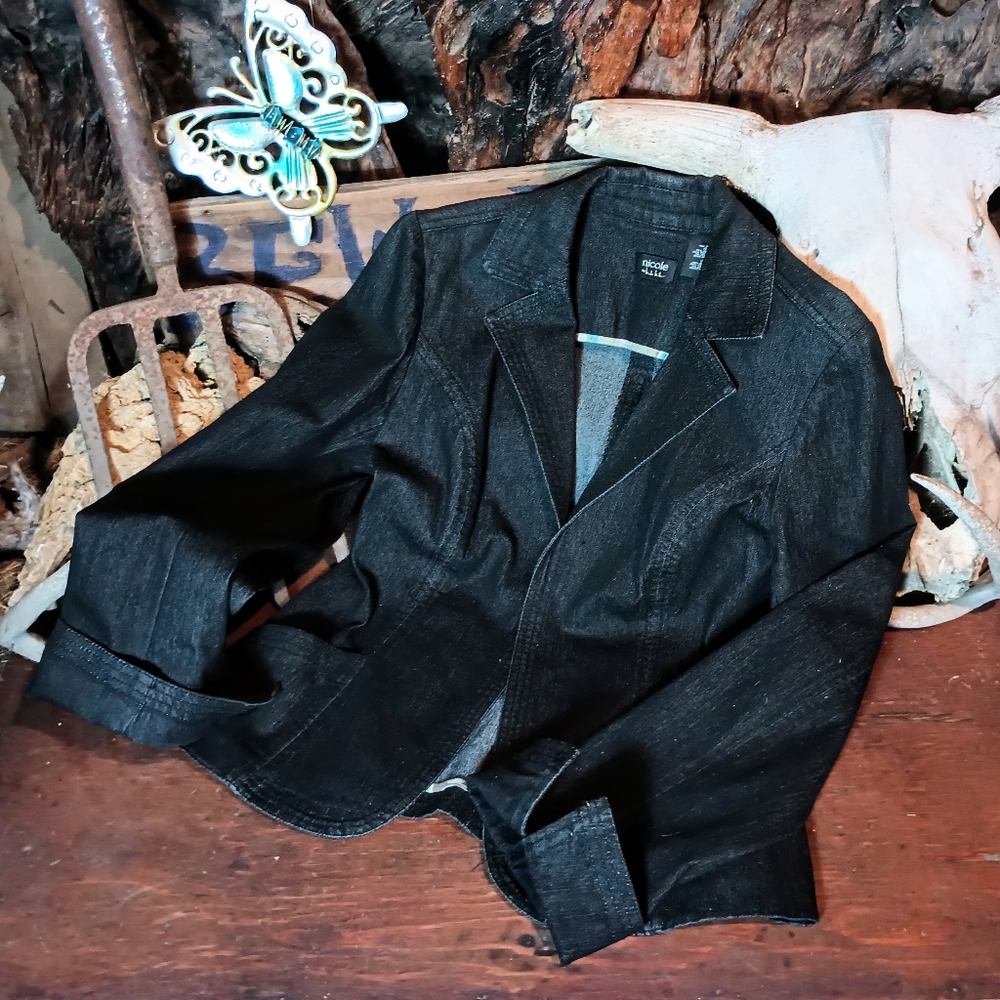 Nicole Miller fitted denim jacket sz 6